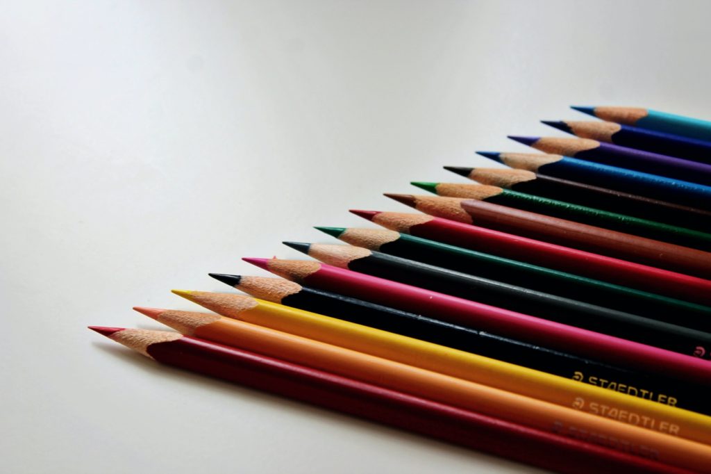 A series of color pencils