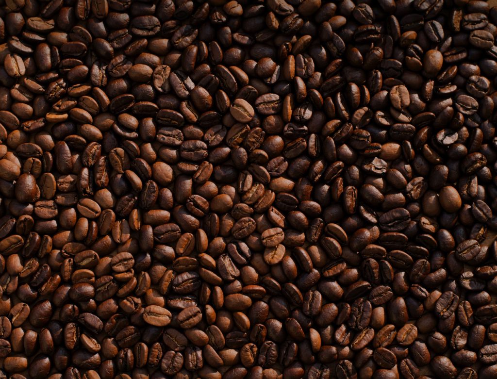 無数のコーヒー豆